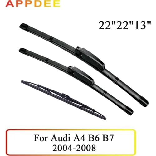 APPDEE Wiper Front & Rear Wiper Blades Set For Audi A4 B6 B7 Estate Avant 2004-2008 Windshield 22"+22"+13"