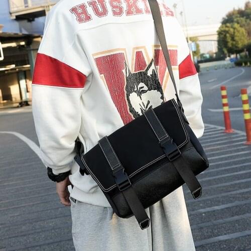 New Leisure Male Messenger Bag Japanese and Korean Style Nylon Waterproof Single Shoulder Crossbody Bag Student Satchel Handbag