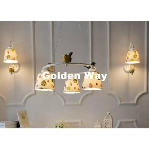 New Arrival 3L/6L Bird LED Modern Nordic Style Creative Brief Restaurant Lights Bird Personalized Rustic Fabaric Pendant Lamp