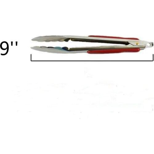 New Stainless Steel Tongs 9'' for Barbecue food bread Buffet Salad Tong Clip Lock Grill Home Restaurtant