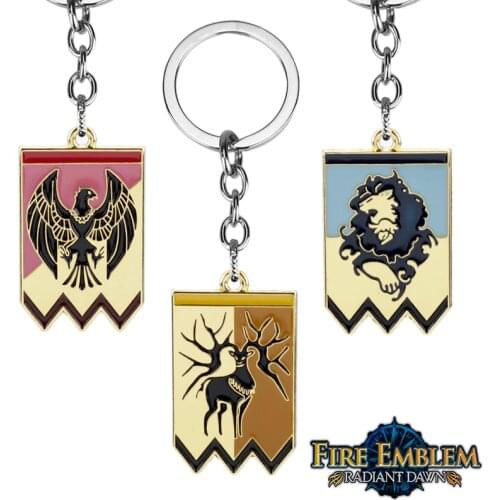 Game Fire Emblem Keychain Three Houses Edelgard Fancy Battle Tag Pendant Key Rings Key Holder Men Chaveiros
