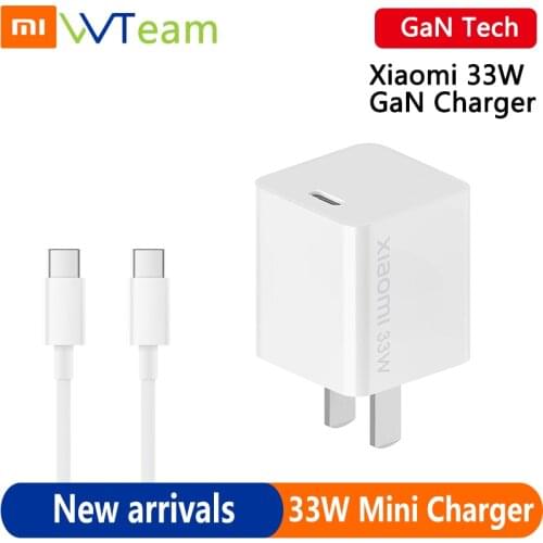 Original Xiaomi 33W GaN Quick Charger 3A Type-C PD Fast Chargers with Cable Mini Small Size For iphone Mi Smartphones