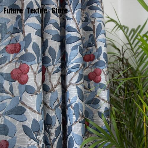 Pastoral American Country Cotton and Linen Living Room Bedroom Dining Room High Precision Thick Curtain Size Can Be Customized