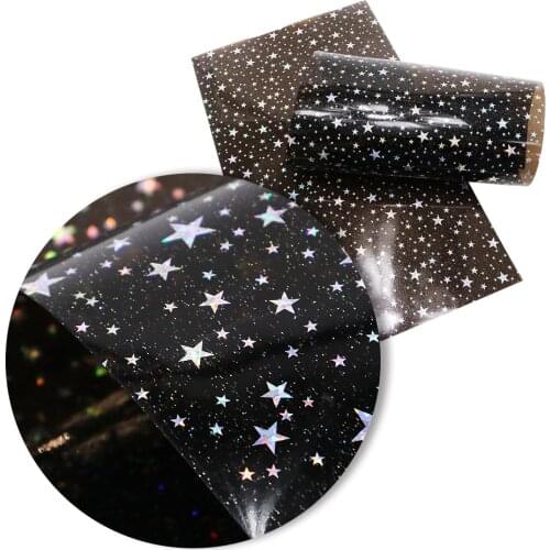 20*33cm Star Transparent Faux Leather Sheets For Bows Leather Smooth Glossy Crafts DIY Handmade Material,1Yc18771