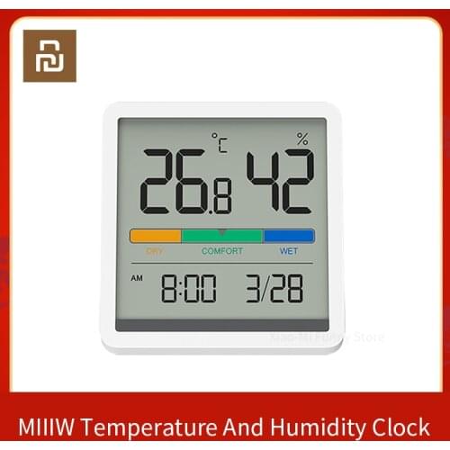 Xiaomi Miiiw Jingxiang Thermohygrometer Clock White 5 kinds of information display multi-angle high-definition screen