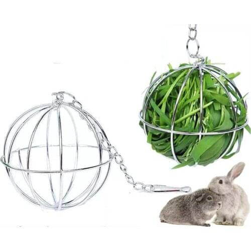 Pet Supplies Hay Manger Food Ball Steel Plating Grass Hamster Rack Ball Pig For Rabbit Guinea Pet Supplies Q6J9