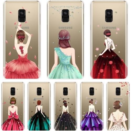 TPU For Samsung Galaxy A6 A7 A8 2018 A3 A5 2016 2017 Phone Case Silicone Girl Flower Soft Back Cover For Samsung A6 A8 Plus 2018