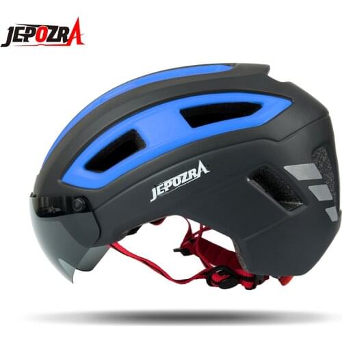 JEPOZRA Bike Helmet Magnetic Goggle Cycling Helmet Men Women Mountain & Road Bicycle Helmet