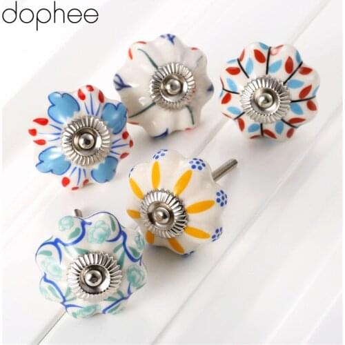 Vintage Knob Ceramic Cabinet Knobs and Handle Door Furniture Handle Cupboard Drawer Kitchen Pull Knob Furniture Hardware
