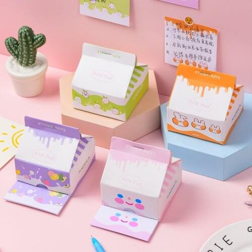 Yisuremia 200 Sheets Kawaii Milk Box Memo Pads Daily To Do List Paperlaria Sticky Notes Paper Notepad School Office Stationery