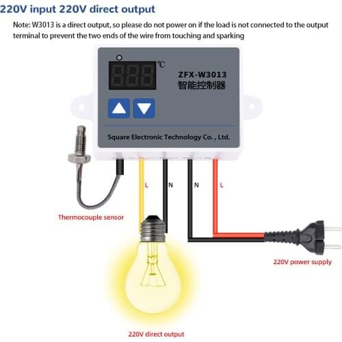 ZFX-W3013 Thermostat Smart Temperature Controller Waterproof 0℃~999℃ With K-type Thermocouple Sensor AC 220V 30% off