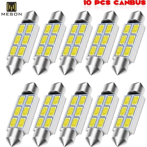 10PCS Car LED C5W LED Festoon Dome 36mm Interior Car Light Bulbs Cold White Reading License Plate Lamp led Light Bulb 12V
