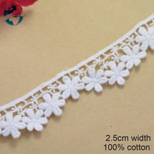 10yard 2.5cm 100% cotton lace sewing ribbon guipure lace trim or fabric warp knitting DIY Garment Accessories african lace#2644