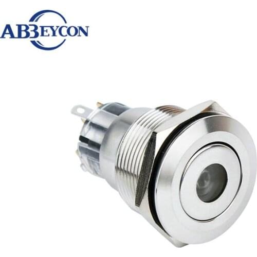 19406F 19mm IP67 waterproof momentary RGB tricolor dot led illuminated 24V push button RGB three color switch