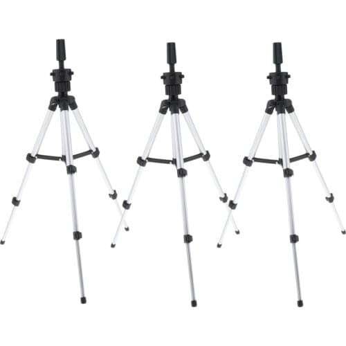 3x Heavy Duty Wig Mannequin Tripod Aluminum Travel Makeup Head Stand 11-21