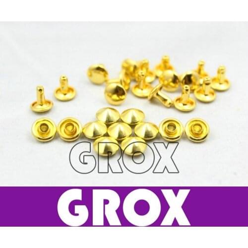 7*6mm Gold Conical Rapid Rivet Studs Punk Rock Rivets Nailheads Spike Free Shipping Wholesale High Quality