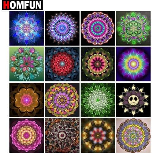 HOMFUN Full Square/Round Drill 5D DIY Diamond Painting "Religious Mandala" 3D Embroidery Cross Stitch 5D Home Decor Gift