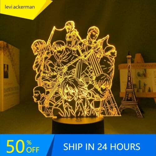 Anime Led Light Attack on Titan Wallpaper Group for Kid Bedroom Decoration Child Birthday Gift Manga AOT Attack on Titan 3d Lamp