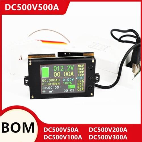 DC 500V 100A 200A 500A Wireless voltage meter ammeter Solar Battery Charging coulometer capacity Power detector Tester