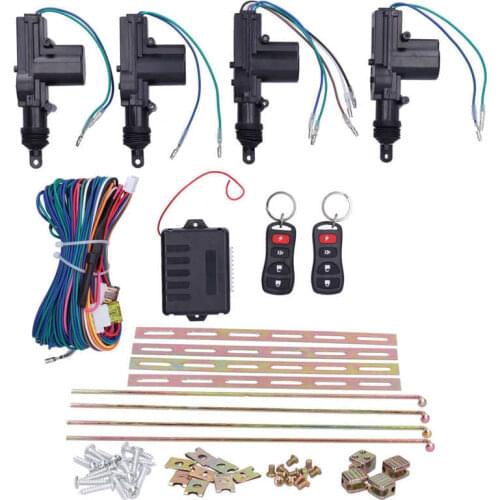 Central Locking Kit Auto Remote Control Central Lock Actuator Kit Keyless Entry System 12V W/LED Indicator