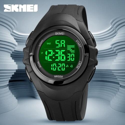 SKMEI Military Digital Watch Men 2 Time Countdown Electronic Clock Fashion Mens Watches 50M Waterproof Date Display Wristwatch