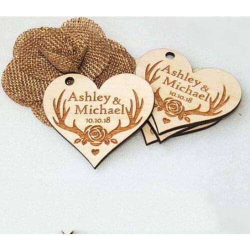 Wood Heart Thank you wedding tags,rustic Wedding favor , Wedding tags,wooden favor decorations