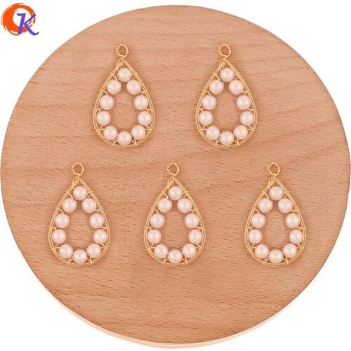 Cordial Design 30Pcs 18*30MM Jewelry Accessories/DIY Making/Imitation Pearl/Drop Shape/Genuine Gold Plating/Hand Made/Charms