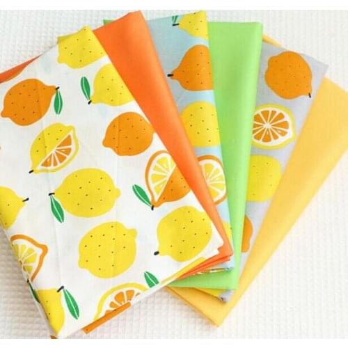 Cotton Fabric Sour lemon Fruits Printed Cloth Patchwork Quilting Material For Baby Dresses Bed Sheet Crib Pillow Cover Sewing