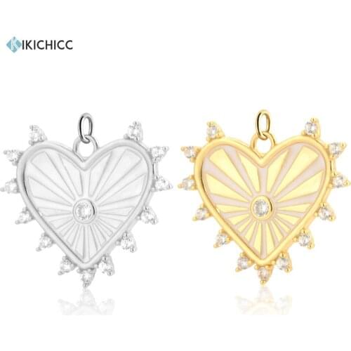 KIKICHICC 925 Sterling Silver Enamel White Pendant Crystal Zircon Pendant For Necklace 2021 Women Wedding Crystal Rock Punk Gift