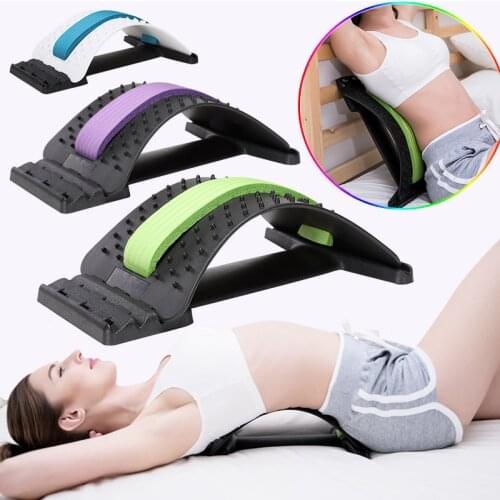 1pc Back Stretch Equipment Massager Magic Stretcher Fitness Lumbar Support Relaxation Spine Pain Relief Corrector Health Care #S