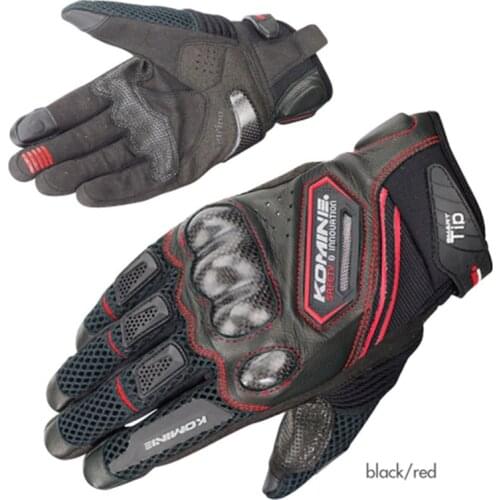 For KOMINE Gloves GK167 Carbon Fiber Motorcycle Gloves Leather Breathable 3D Knight Riding Gloves Dry 3 Colors Moto Guantes