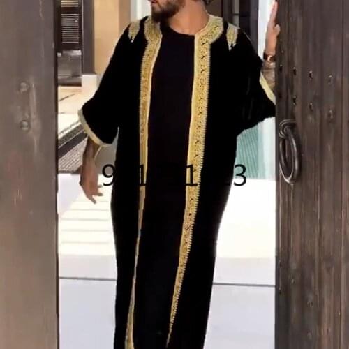 Ramadan Dress Muslim Fashion Clothes Man Caftan Loose Casual Abaya Men Modest Youth Robes Islamic Clothing
