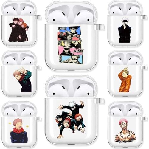 Japanese Anime Jujutsu Kaisen Gojo Satoru Soft Clear Cover for Airpods 2/1 Earphone Coque Protector Airpods Covers Case Fundas