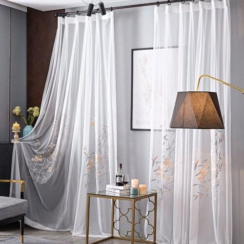 New Curtain Gauze Translucent and Impervious Window Gauze New Chinese Solid Color White Gauze for Living Room Bedroom