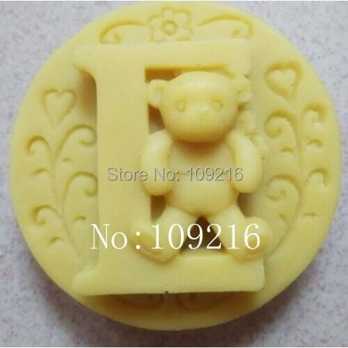 Wholesale!! 1pcs New Style Bear&E(zx3333) Silicone Handmade Soap Mold Crafts DIY Mold Soap Moulds