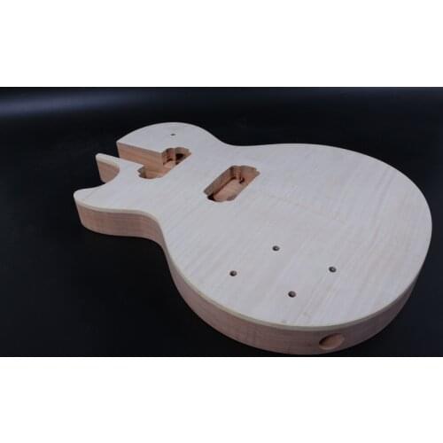 Fit Diy Left-hand Electric Guitar Body Mahogany wood+Flame Maple Veneer Hand-made Guitar Parts/Project Unfinished