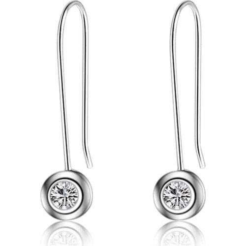 925 Sterling Silver Earrings White Rose Gold Crystal Rhinestone Zircon Mosaic U Shape Ear Stud Earring