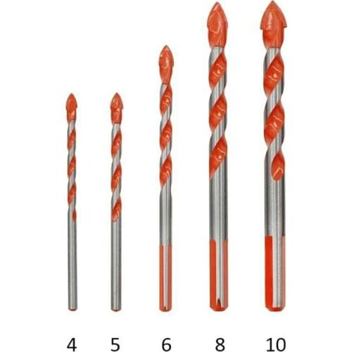 5pcs/set Ceramic Tile Glass Marble Drill Bits Carbide Triangle Drill Bits Hole Opener Drilling For Power Hand Drill 4-10mm