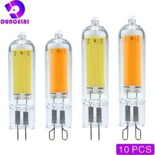 10pcs/lot Dimmable G4 G9 LED Light Bulb 3W 6W 220V COB Glass LED Lamp Replace 40W 60W Halogen Bulb for Pendant Light Chandelier