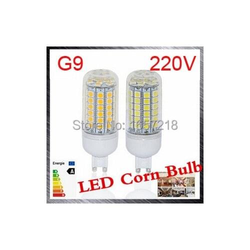 G9 led bulbs SMD 5050 15W LED Corn Bulb Ultra Bright LED Wall lamps 69 LEDs Ceiling light AC 200V 240V 1pcs/LOT