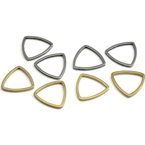 10 20pcs Triangle Charms Stainless Steel Pendant Bracelet Connectors Gold Plated Earring Making Supplies DIY Jewelry Findings