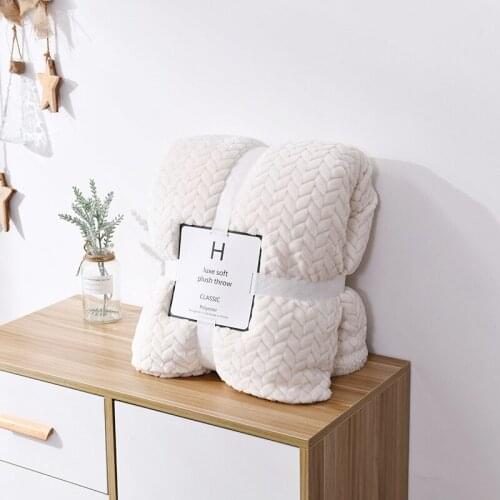 Thickening Faux Sherpa Blanket 150x200cm Soft Warm Flannel Blankets