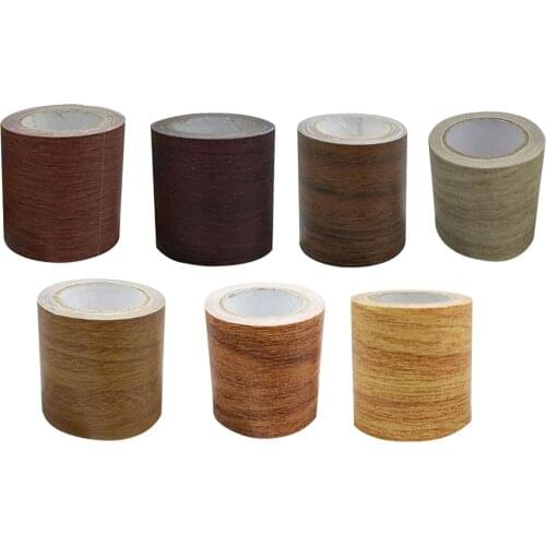 5 M/Roll Waterproof Self Adhesive Tape Wood Grain Tape Chocolate Oak Tape For Home Furniture Repair Duct Tape Floor Sticker