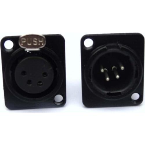 High quailty 100pcs / lot XLR 4-Pin male Chassis Panel Socket Connectors with 50pcs male & 50pcs female xlr socket