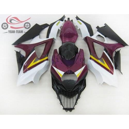 High quality Chinese fairings set for Suzuki K7 GSXR1000 2007 2008 purple white motorcycle ABS plastic fairing GSXR 1000 07 08