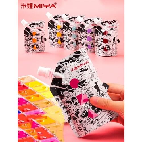 MIYA Professional Gouache Paints Bag 100ml 56colors Non-Toxic Jelly Cup Gouache Refill Paint for Painting Art Supplies