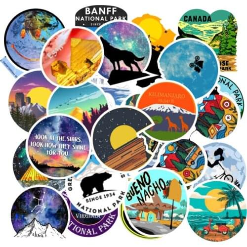 100PCS Camping Travel Stickers Wilderness Adventure Outdoor Landscape Waterproof Decal Sticker To DIY Suitcase Laptop Motor Car