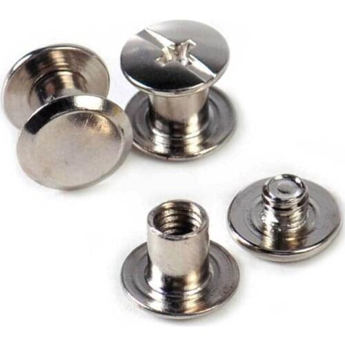 100x Solid Binding Screw Stud Button Nail Rivets Leather Belt Bag Wallet Craft