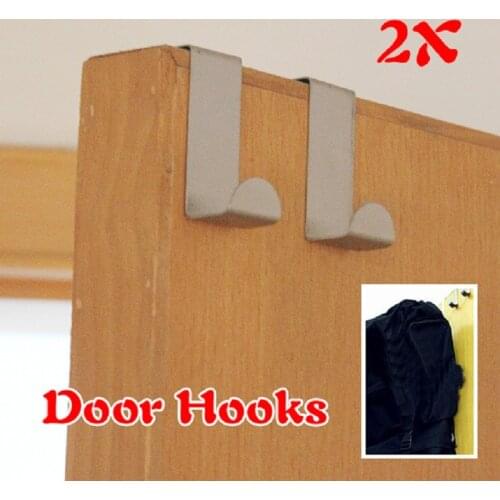 2Pcs/Set Stainless Steel Hooks Home Kitchen Wall Door Holder Hook Clothes bags Hanger Organizer Hanging Coat Hooks Wholesale