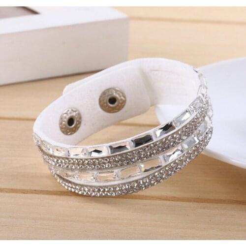 2pcs/lot Fashion Bracelets For Women Rhinestone Velvet Bracelets 10 Colors Christmas Birthday Gift